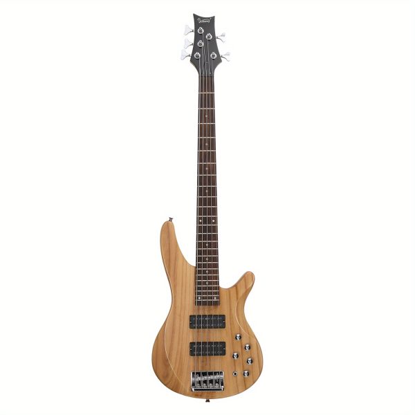 44 inch gib 5 string h h pickup laurel wood fingerboard electric bass guitar with bag and other accessories black