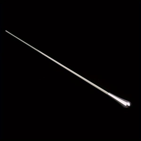 premium metal conducting baton durable, ergonomic design for orchestra & band conducting, white finish, includes replacement tip, ideal for music performances, music performance accessory, sleek metallic finish, smooth finish