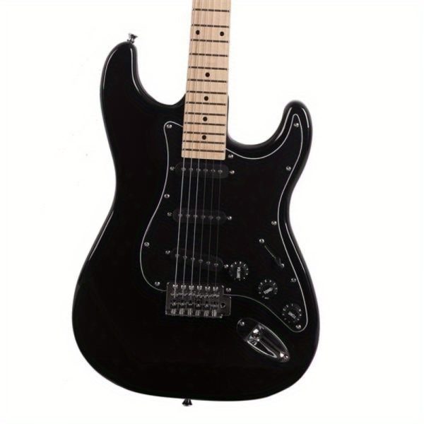 st electric guitar with black pickguard stylish modern design, white & red options, durable & easy clean, perfect for classical or nylon string music, guitar accessories, nylonstring guitar, sleek guitar design, smooth finish