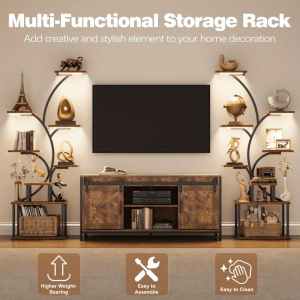music stand 8 layer corner rack, 62.2 inch high music stand magazine rack, corner file rack music stand display cabinet box with light, collection display stand, living room bedroom decoration, photo album, decorative music
