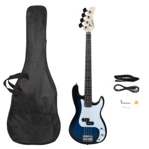 homefish electric bass guitar cord wrench tool case with blue plectrum durable black & mixed color tool protector for electric bass guitars, easy install design, guitar accessories, sleek guitar case, sturdy construction