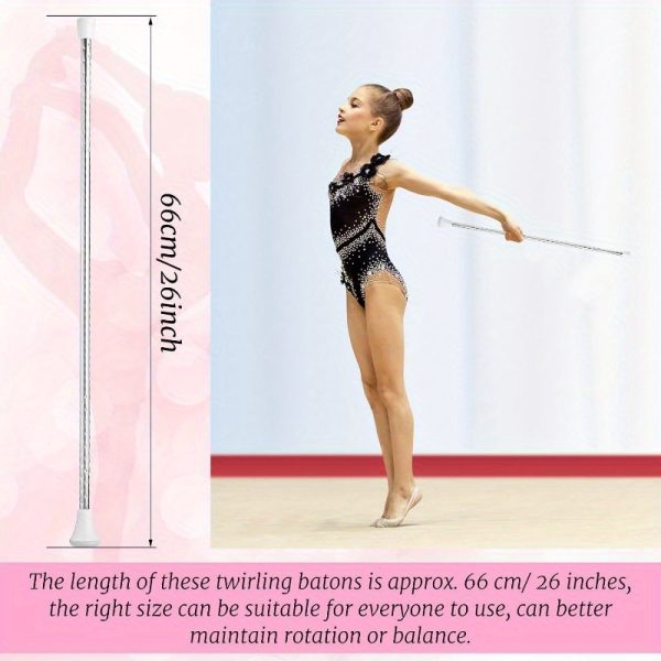 1pc professional twirling baton heavy duty stainless steel baton with non slip grip ends, 26" performance stick for marching band, gymnastics, dance, baton twirling ideal for beginners & professionals perfect gift for performers, batons for twirling, performance accessory, streamlined design, durable performer's tool