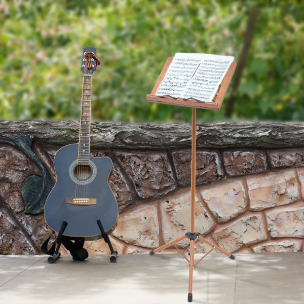 yiyibyus rotatable wooden music book stand adjustable height 27.5 70.8in, portable foldable tripod base with sturdy construction for sheet music display, ideal for home & office use, music book stand