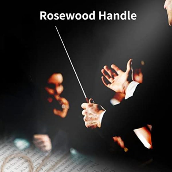 professional concert baton with rosewood handle heavy duty frp shaft & non slip grip, lightweight musical director baton for orchestra, choir, band ideal for conductors, teachers, students warranty included, choir performance tool, sleek design, durable construction, conducting tool, music teachers