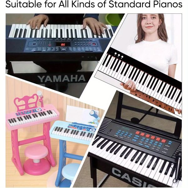 61 key piano stickers removable & repositionable piano key labels with clear note letters a0 c9 / numbers 1 0 for digital/grand/piano keyboards includes storage box music lesson, practice, composition beginner/advanced pianists compatible with all keyboards, piano accessories, visible note identification, practice guide, half step layout, highquality adhesive, beginner pianists