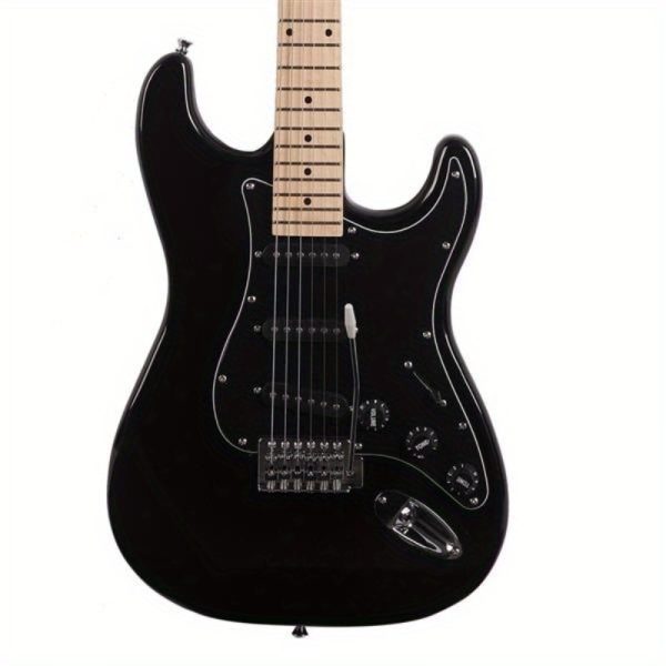 st electric guitar with black pickguard stylish modern design, white & red options, durable & easy clean, perfect for classical or nylon string music, guitar accessories, nylonstring guitar, sleek guitar design, smooth finish