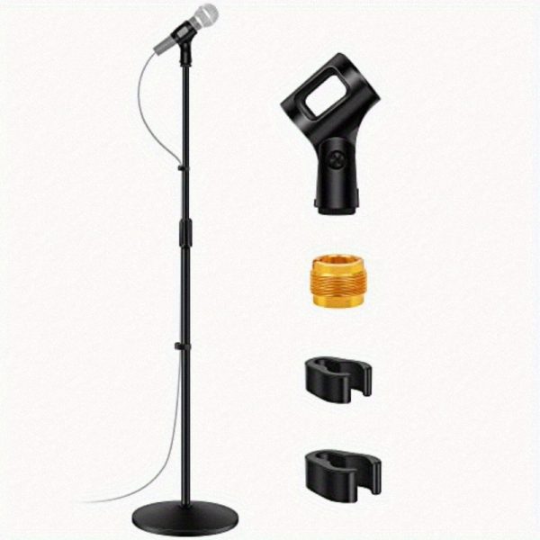 heavy duty mic stand with weighted base, adjustable height 34" 60", compatible with blue yeti, hyperx quadcast, shure sm58, samson q2u, fifine k669b, studio/stage/streaming sturdy metal construction, recording gear, detachable boom, durable build, boom arm, content creators, podcast setup, professional design, highquality materials, heightadjustable stand, live streamers