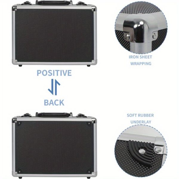 ithwiu 14" heavy duty hard case with customizable foam professional studio & field use, one hand opening latches, secure storage for wireless mic systems, camera gear, lens, equipment black, sleek metallic finish, eva protective material
