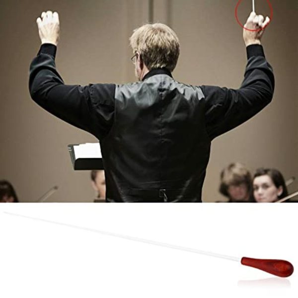 professional concert baton with rosewood handle heavy duty frp shaft & non slip grip, lightweight musical director baton for orchestra, choir, band ideal for conductors, teachers, students warranty included, choir performance tool, sleek design, durable construction, conducting tool, music teachers