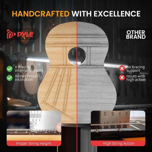 beginner acoustic guitar kit, 1/2 junior size all wood instrument for kids, adults, 34" sunburst teardrop matte