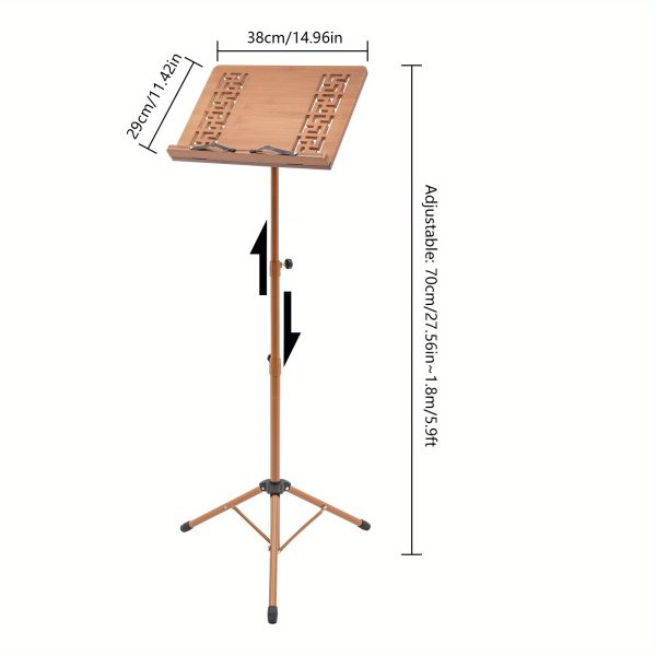 stylish music stand professional grade sheet music stand portable wooden music stand, 70 180cm/27. 56 70. 87in adjustable for musicians, versatile music stand for any occasion