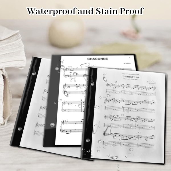 20pcs durable music flip folder with waterproof dual sided pvc pages, includes binder rings perfect for marching band, clarinet, trumpet, trombone, flute 7.5 x 6.5'' sheet music booklet, sheet music storage|metal ring binder|durable pvc pages, music sheet holder, puxgmf