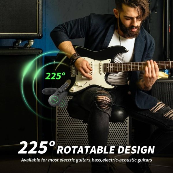 jcanol j5 guitar system guitar transmitter reiver rechargeable audio with 10 siganl channels 164ft for electric guitar bass