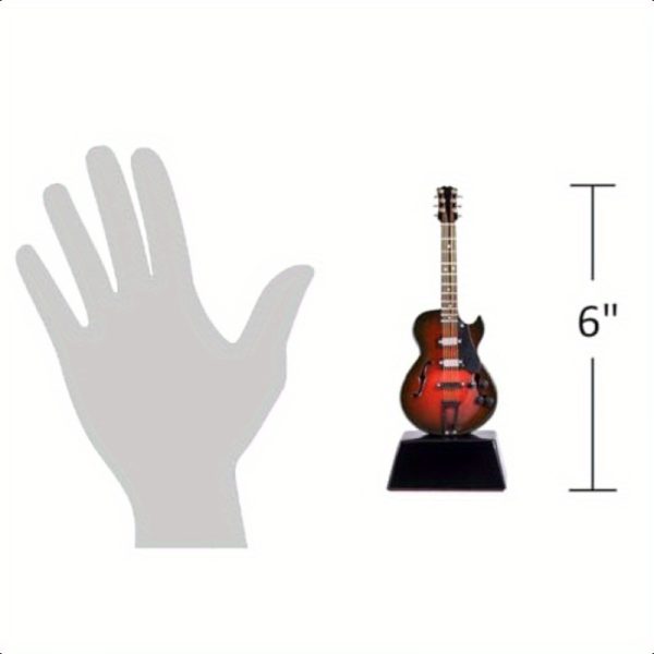 broadway gift electric guitar music instrument miniature replica on stand size 6 in.