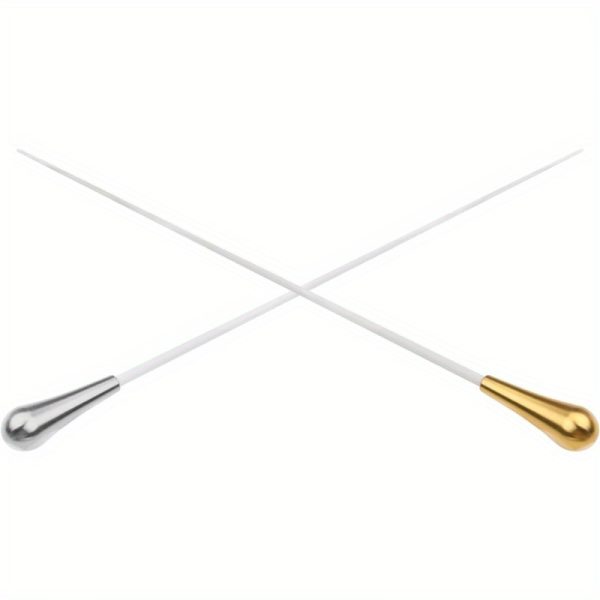 premium metal conducting baton durable, ergonomic design for orchestra & band conducting, white finish, includes replacement tip, ideal for music performances, music performance accessory, sleek metallic finish, smooth finish