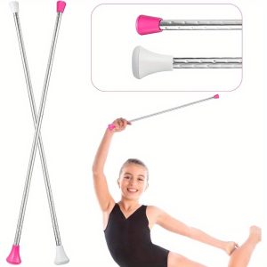 hydren twirling baton unisex gymnastics dance metal baton marching band parade stick for talent shows artistic dancing twirling 26 inch white pink