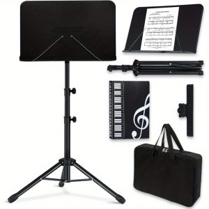 sheet music stand 5in1 adjustable durable professional dualuse music standdesktop book stand suitable for multiple scenarios equipped with portable bagmusic clipmusic book black