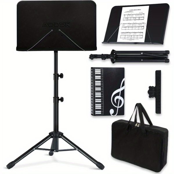 sheet music stand 5in1 adjustable durable professional dualuse music standdesktop book stand suitable for multiple scenarios equipped with portable bagmusic clipmusic book black