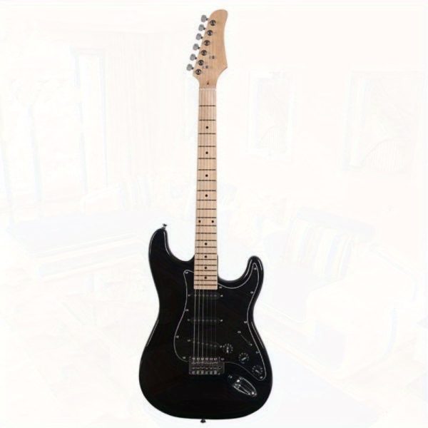 st electric guitar with black pickguard stylish modern design, white & red options, durable & easy clean, perfect for classical or nylon string music, guitar accessories, nylonstring guitar, sleek guitar design, smooth finish