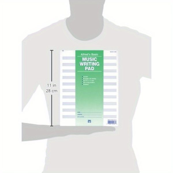 alfred's basic music writing pad 10 staff, 40 shelves, full 8.5" x 11" size, 3 ring binders included, glossary, music writing book | professional appearance | durable paper