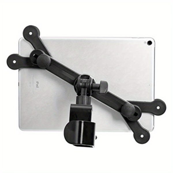 basics adjustable tablet for ipad mic stand holder for music performance black, secure clamp with multiple mounting options, durable construction for stability, music performance accessory | sleek metallic finish | secure clamp design, tablet holder for ipad