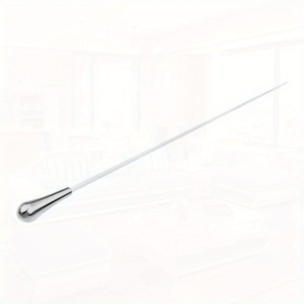 premium metal conducting baton durable, ergonomic design for orchestra & band conducting, white finish, includes replacement tip, ideal for music performances, music performance accessory, sleek metallic finish, smooth finish