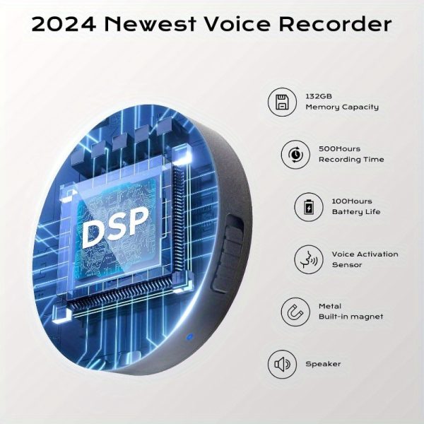 132g (9800 hours) voi activated recorder voi recorder with ai intelligent triple noise reduction, portable audio recorder for work, lectures, meetings 100h continuous recording devi