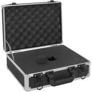 ithwiu 14" heavy duty hard case with customizable foam professional studio & field use, one hand opening latches, secure storage for wireless mic systems, camera gear, lens, equipment black, sleek metallic finish, eva protective material
