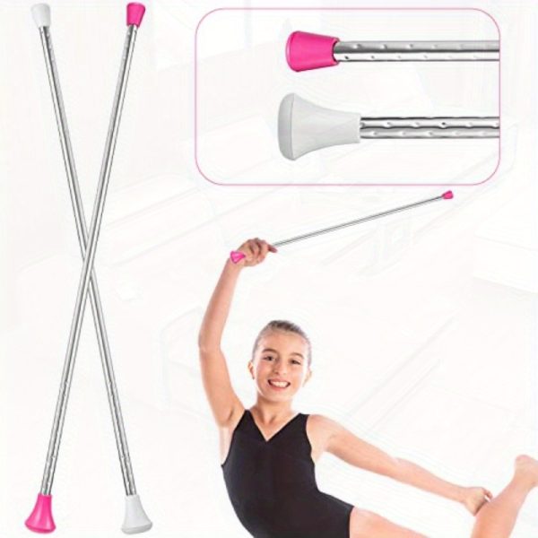 hydren twirling baton unisex gymnastics dance metal baton marching band parade stick for talent shows artistic dancing twirling 26 inch white pink