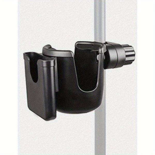 mr.power mic stand cup holder with phone holder 2in 1 bottle & phone holder for music stand boom, compatible with 3.3 9.5cm cups, microphone, and more, black, music stand holder, sturdy construction