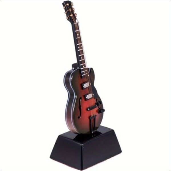 broadway gift electric guitar music instrument miniature replica on stand size 6 in.