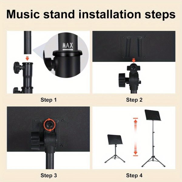 sheet music stand 5in1 adjustable durable professional dualuse music standdesktop book stand suitable for multiple scenarios equipped with portable bagmusic clipmusic book black