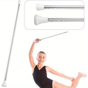 unisex twirling baton for gymnastics, dance, marching band & parades durable metal baton stick with ergonomic grip, perfect for talent shows & artistic performances, baton twirling accessories, performance equipment, sleek metallic finish, smooth finish