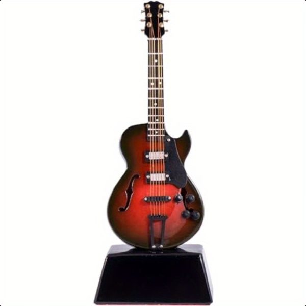broadway gift electric guitar music instrument miniature replica on stand size 6 in.