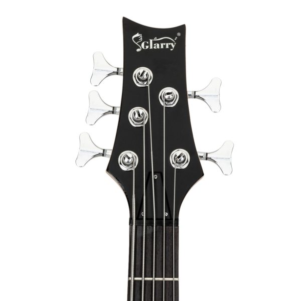 gib full size 5 string electric bass guitar with sunburst finish black maple neck, recycled wood body, includes gig bag, strap, cable & tools for beginners & professional musicians, musical instrument, stylish musical equipment, high tensile strength, studio recording, classic design, durable construction, instrument bundle, beginner musicians