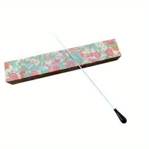 15 inch ebony wood conducting baton with colorful floral pattern durable music instrument for conducting, orchestras, and gift cases, musical instrument, ornate handle design, smooth texture