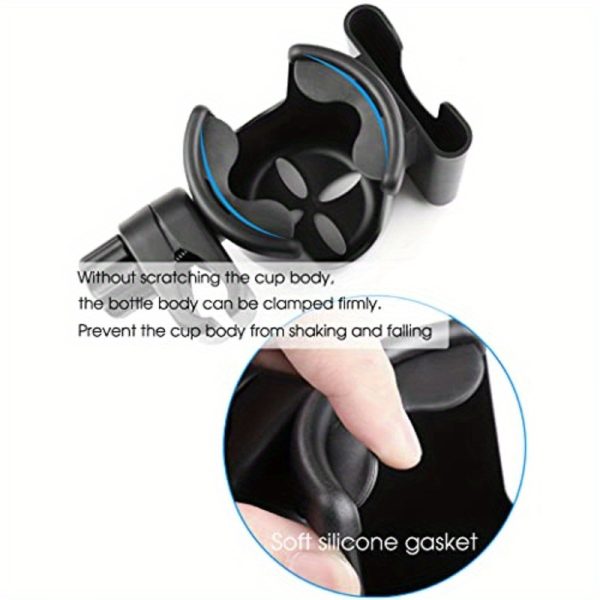 mr.power mic stand cup holder with phone holder 2in 1 bottle & phone holder for music stand boom, compatible with 3.3 9.5cm cups, microphone, and more, black, music stand holder, sturdy construction