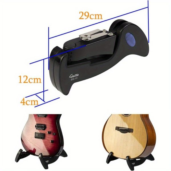 heavy duty guitar stand tripod, adjustable a frame design with non slip pads, foldable & portable guitar holder, tripod base for stability, compatible with acoustic/electric guitar, bass, ukulele no assembly needed, black (ggs01), guitar accessories, secure instrument storage, highstrength materials