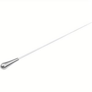 premium metal conducting baton durable, ergonomic design for orchestra & band conducting, white finish, includes replacement tip, ideal for music performances, music performance accessory, sleek metallic finish, smooth finish