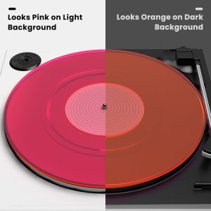 turntable mat record platter slipmat: acrylic record player platter vinyl slip mats for turntables antistatic tighter defined bass pink