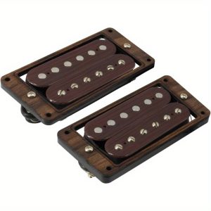 ogdni high output guitar humbucker pickup set double coil alnico 5 pickup electric guitar parts replament neck and bridge set rosewood with larger pole pies for guitar 14.2k17.1k, black