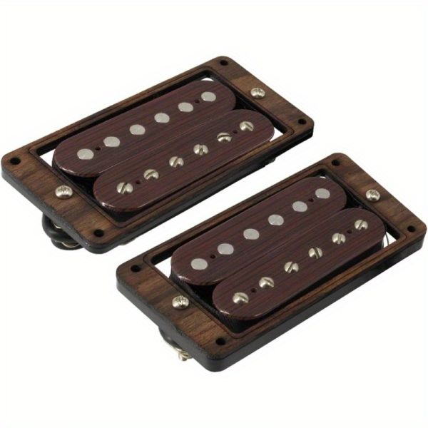ogdni high output guitar humbucker pickup set double coil alnico 5 pickup electric guitar parts replament neck and bridge set rosewood with larger pole pies for guitar 14.2k17.1k, black