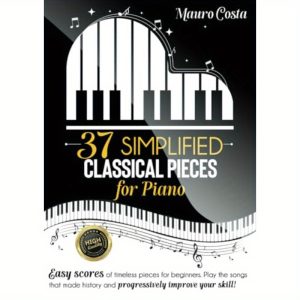 37 simplified classical piano pieces book easy beginner piano songs with progressive learning, timeless classical music repertoire, piano sheet music for beginners to intermediate players build skills with historical masterpieces, piano gifts, simpliified notation, educational music book