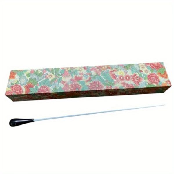15 inch ebony wood conducting baton with colorful floral pattern durable music instrument for conducting, orchestras, and gift cases, musical instrument, ornate handle design, smooth texture