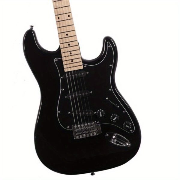 st electric guitar with black pickguard stylish modern design, white & red options, durable & easy clean, perfect for classical or nylon string music, guitar accessories, nylonstring guitar, sleek guitar design, smooth finish