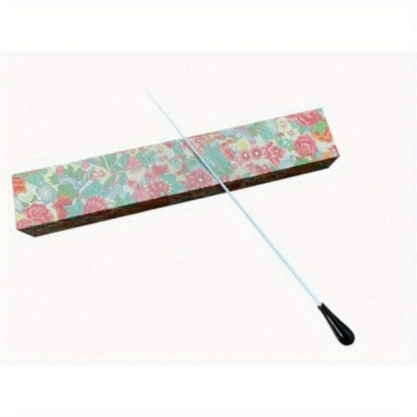 15 inch ebony wood conducting baton with colorful floral pattern durable music instrument for conducting, orchestras, and gift cases, musical instrument, ornate handle design, smooth texture