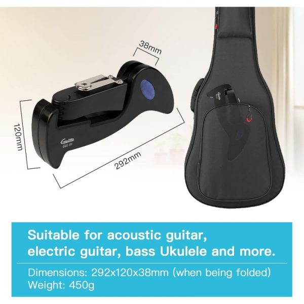 heavy duty guitar stand tripod, adjustable a frame design with non slip pads, foldable & portable guitar holder, tripod base for stability, compatible with acoustic/electric guitar, bass, ukulele no assembly needed, black (ggs01), guitar accessories, secure instrument storage, highstrength materials