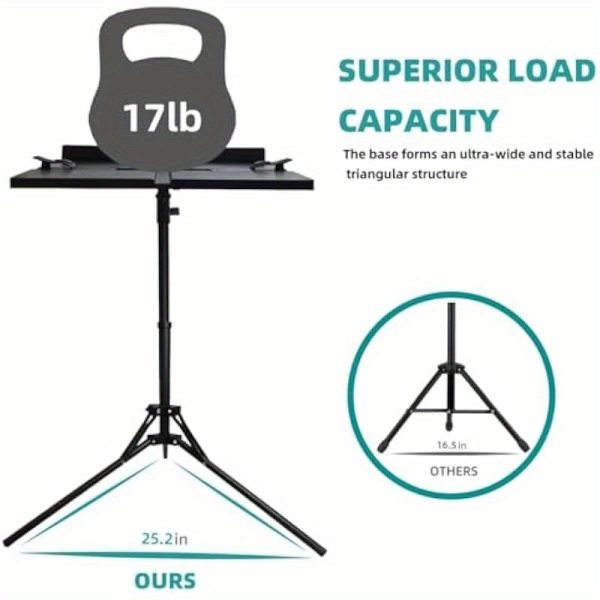 lightweight foldable adjustable music stand with panel extension clip & carrying bag one handed page turning, 34" 64" height, 20" panel capacity, 3 step setup, durable abs plastic & metal tripod for travel, practice, performances black, performance essentials, onehanded operation, robust construction, travel musician gear, highquality materials, orchestra players