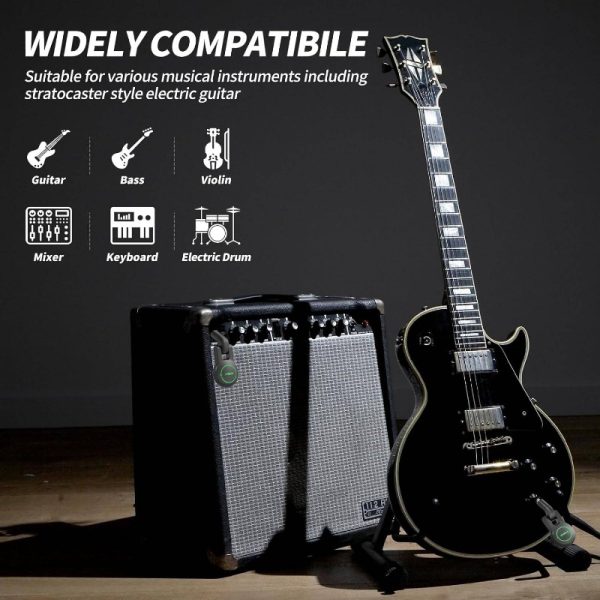 jcanol j5 guitar system guitar transmitter reiver rechargeable audio with 10 siganl channels 164ft for electric guitar bass