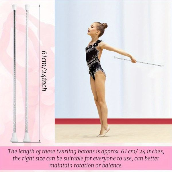 1pc professional twirling baton stainless steel baton with non slip grip ends, 24" performance stick for marching band, gymnastics, dance, baton twirling ideal for beginners & pros perfect gift for performers, batons for twirling